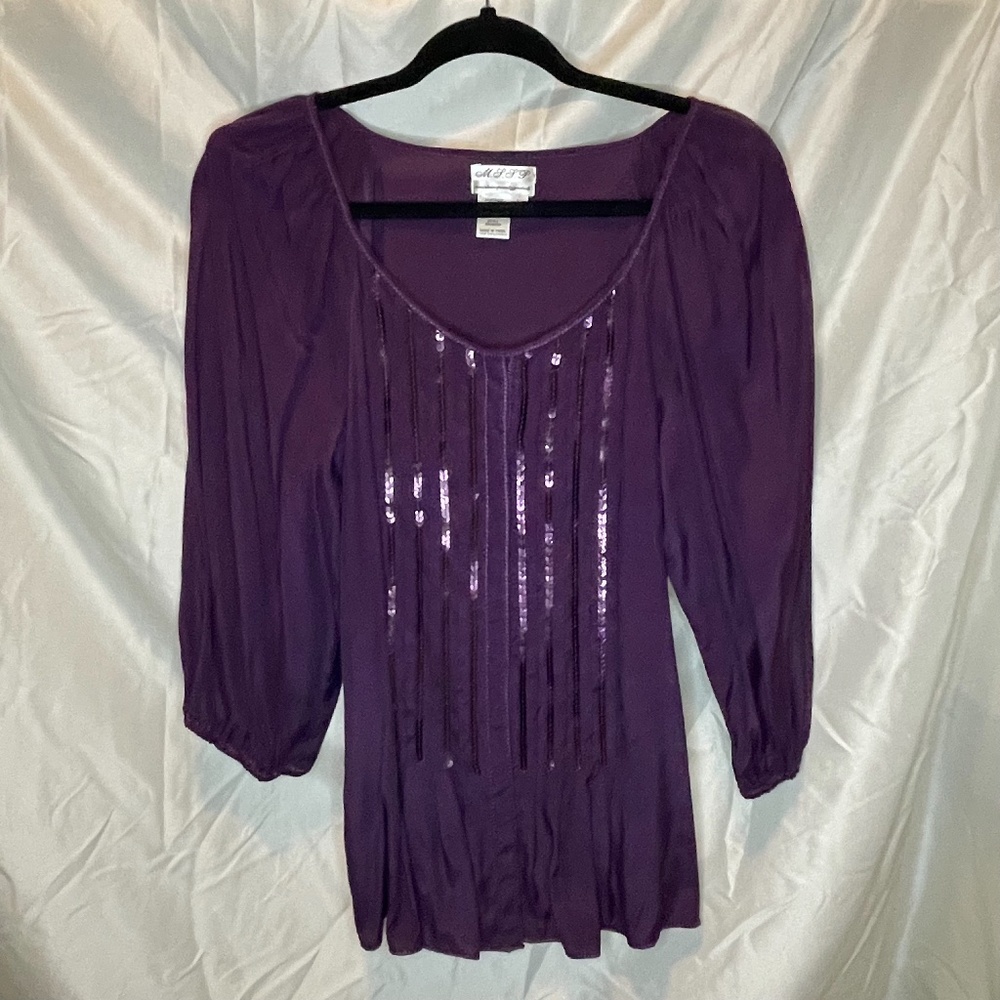 M.S.S.P. Long Sleeve Purple Shirt Size L